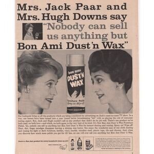 Bon Ami Dust n Wax Magazine Advertisement 1961 Jack Paar Hugh Downs Home Cleaner